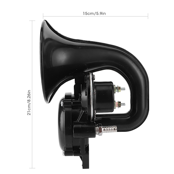 Universal Sneglehorn Sort Fanfare 12/24V 120dB Luft Trompet til Bil Lastbil Bus Van Tog