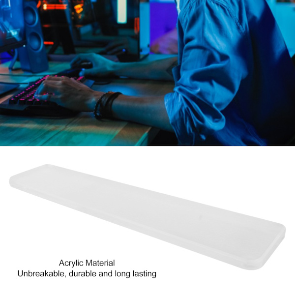 Tangentbordshandledsstöd i akryl för spel, ergonomiskt handledsstöd för mekaniska tangentbord, 104 tangenter, L440 mm