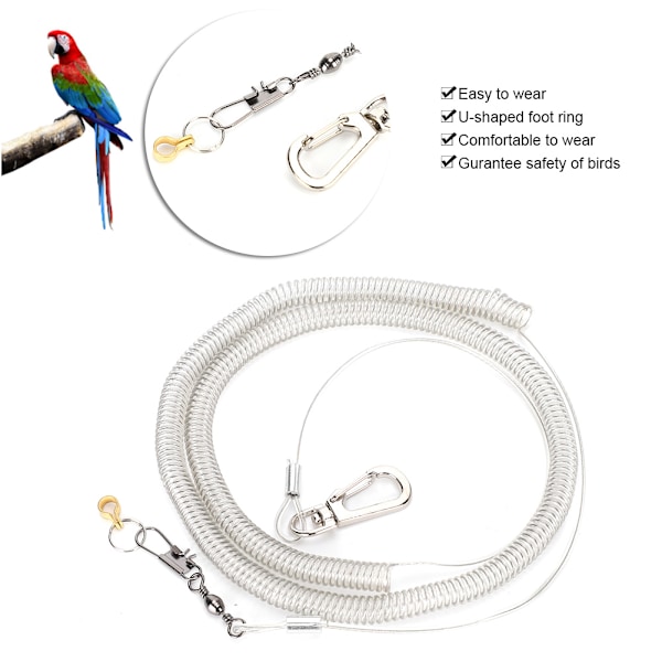 Fugl Sele Leash Anti Bite Elastisk Utendørs Fugl Flytreningstau Kjæledyr Tilbehør 4.5MM