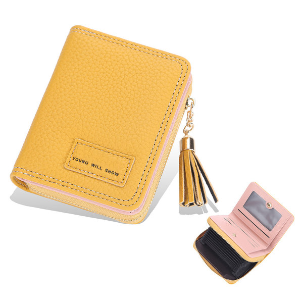 Leather Credit Card Holder Wallet for Women Large Capacity Bifold Zipper Card Case Organizer