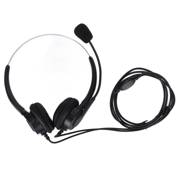 Callcenter-headset 3,5 mm computertelefon-headset med mikrofon til webseminarer, kontor, callcenter og erhverv