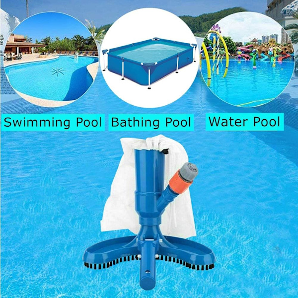 Ovanjordisk pool dammsugare, bärbar poolrengöringsdammsugare med sandpåse och borste, pooltillbehör för damm fontän