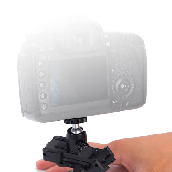 Mini stativkulled med 1/4 tums skruv och blixtskoadapter för DSLR-kameraringljusSilverkula