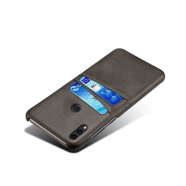 PU-Lederschale Med Inbyggd kortfack Försäkring för Huawei P20 Lite - Fem Färgval Blå Svart Rött Beige Grått Blue