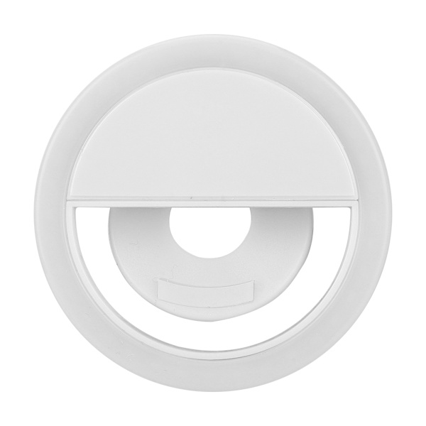USB-opladning Selfie LED-lys Bærbar telefon Selfie-lampe Lysende klipslampe til iPhone (hvid)