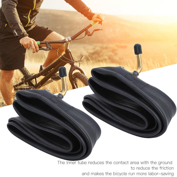 2 stk. Inner Tube Reserve Butyl Gummi Dekk W/Bend Valve for Folding Sykkel Bike14x2.125in