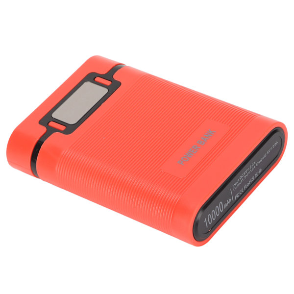 DIY Mobiili 18650 Akun Laturi Power Bank 4 Akun Kapasiteetti Laatikko Mikro Tulo 2 Tapa Lataus LCD NäytölläPunainen