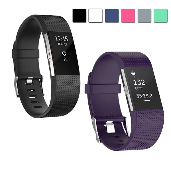 2 kpl korvaavat pehmeät silikonirannekkeet Fitbit Charge 2 -rannekkeille