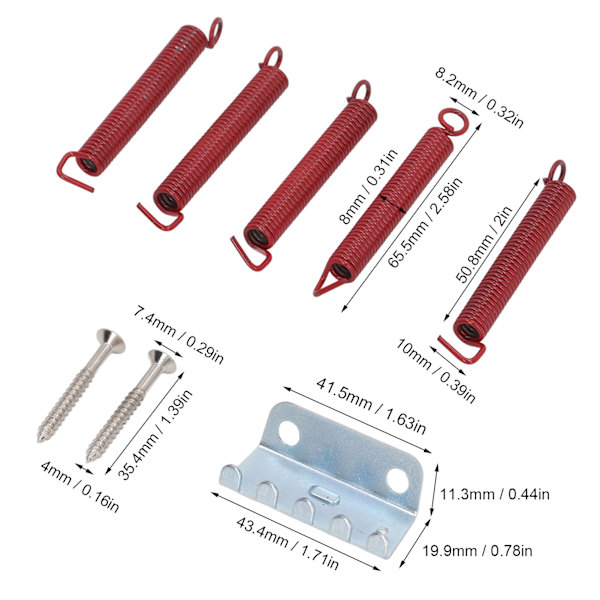Guitar Tremolo Bridge Springs Kit Udskiftning Lydløs Nøjagtig Instrumenter Tilbehør Rød