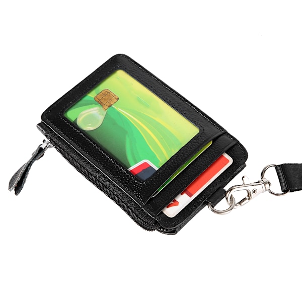 Kortholder RFID-blokering ID-badge Ko-læderpung Hardware Vertikal Lanyard Halskæde