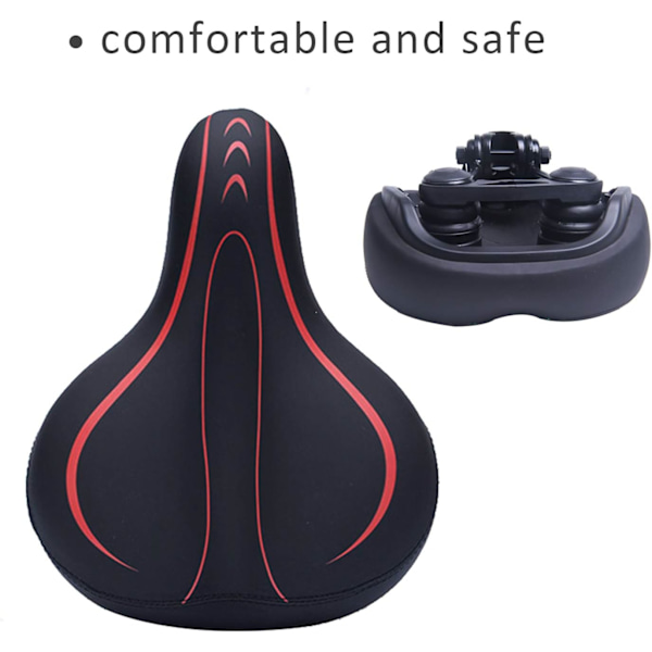 Ergonomisk Design Cykelsadel, Vattentätt Läder - Universell Ersättningssadel med Ventilerande Luftflöde, Dubbel Fjädring, Enkel Installation