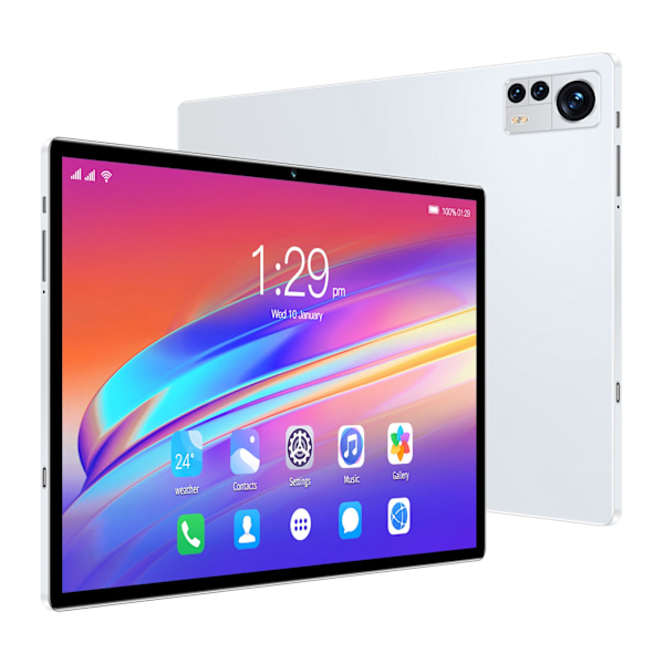 10-tums Tablet 8G RAM 128G ROM Stöd för 4G-nätverkssamtal Octa Core Processor Tablet PC för Android 11 100‑240V EU-kontakt Grå