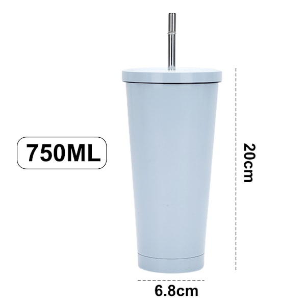 Isolerad Resemugg, Halkfri Gummibas Säkerställer Stabilitet, För En Problemfri Drickupplevelse (750ml, Ljusblå)