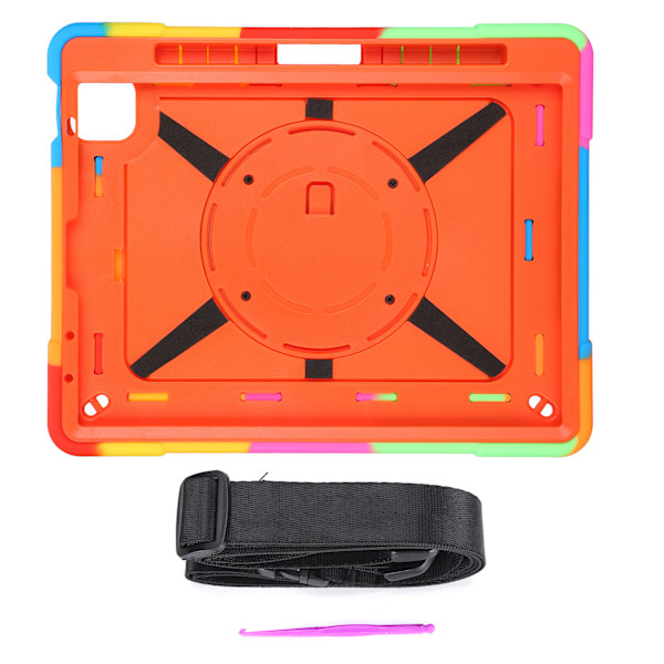 Tabletskydd Fodral 360 Roterande Ställ Hand- och Axelrem för Ipad Air4 10.9 Orange