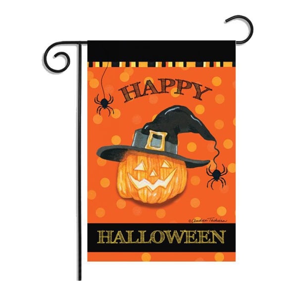 Burlap Vertikal Dobbeltsidet, Trick or Treat Have Flag Vertikal