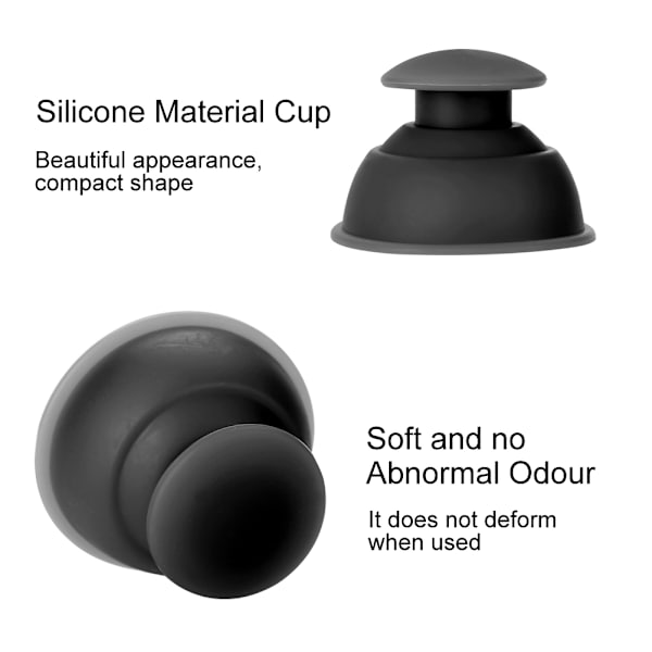 Silikone Fugtabsorber Anti Cellulite Vakuum Cupping Cup Massage (Sort)