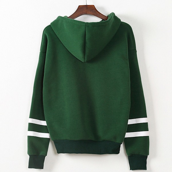 Långärmad Tröja Rund Hals Casual Hoodie Randig Sweatshirt Höst Vinter Svart