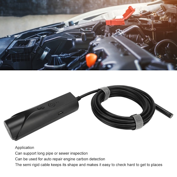 WiFi Borescope 8mm Kamera HD 1080P IP67 Vattentät Trådlös Endoskop Inspektionskamera med 6 LED-lampor för Android för IOS 1m/3.3ft