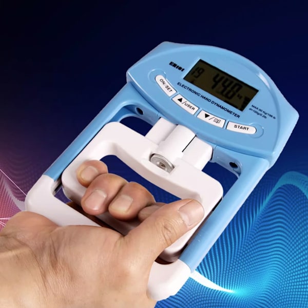 Digital handdynamometer för sport och fitness, greppstyrkemätning med minnesfunktion, automatisk avstängning för energieffektivitet (90 kg max, 0,1 kg