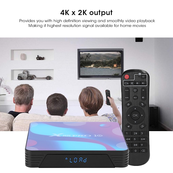 X88 PRO10 Internet TV-box Dubbelfrekvens WIFI Bluetooth 4.0 för Android 10.0 100‑240V 4+32G AU-kontakt