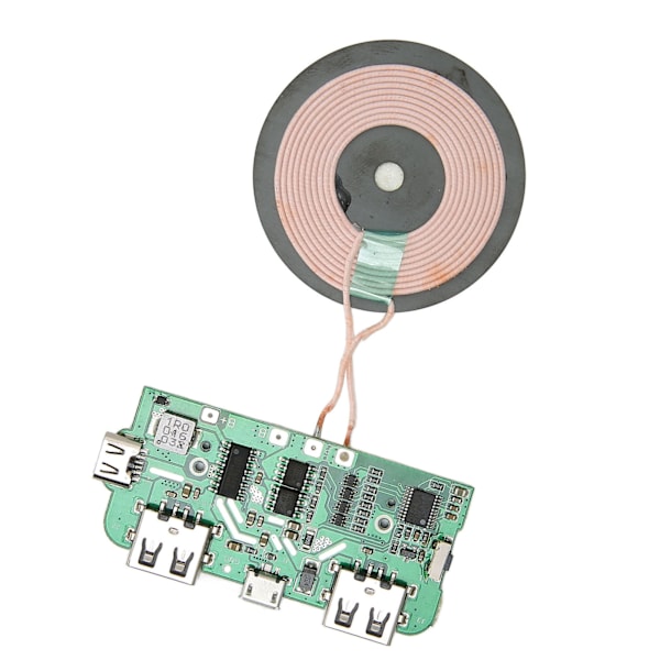 5W trådlös laddningsmodul spole PCBA kretskort dubbla USB typ C 3 utgångar för DIY trådlös laddningsverktyg
