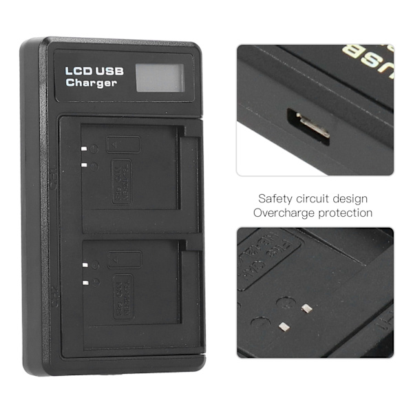 Bärbar kamerabatteriladdare för NB‑13L USB-kameradubbladdare med LCD-skärm