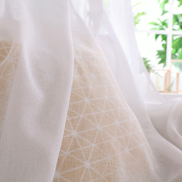 Polyester Vinduesgardin Valancer Voile Soveværelse Stue Dekoration (Blå)