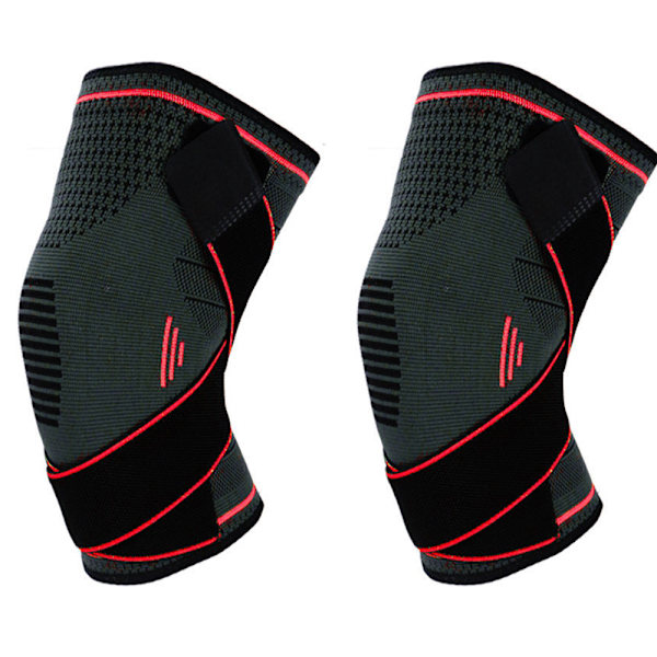 Justerbart knästöd med kompression, ergonomisk design med halkfritt skydd för smärtlindring, fukttransporterande andningsbart stöd, 2-pack