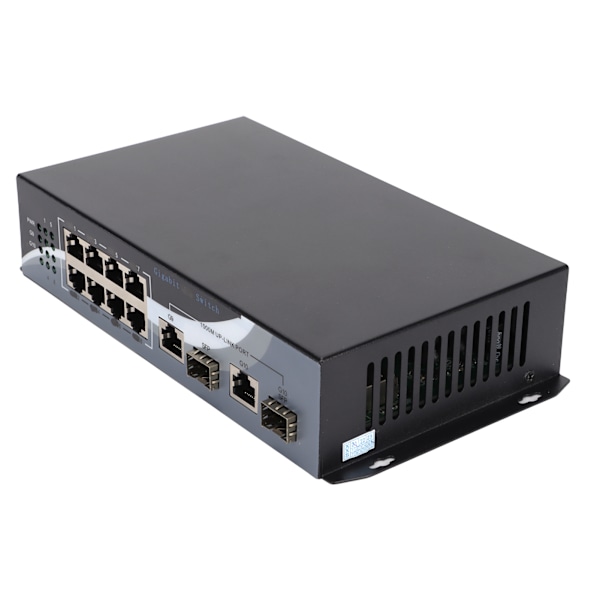Ethernet Mediaomvandlare Twisted Pair RJ45 10/100/1000M 2 Optisk Fiber 10 Portar Adaptiv SFP