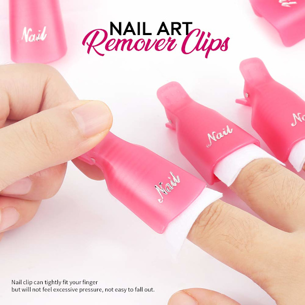 Nagellack Gel Remover Verktyg Kit med Nagelklämmor, 100ml Nagel