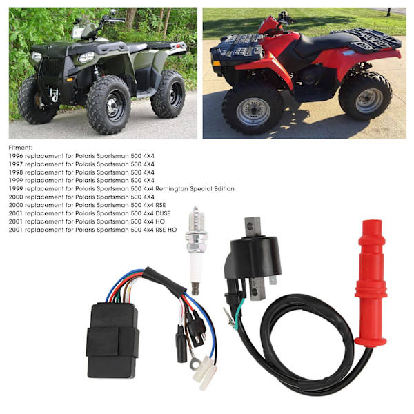 Tändspole Tändstift CDI-box 3085564 Ersättning för Polaris Sportsman 500 1996‑2001