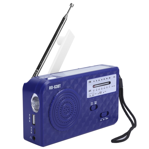 RD638 ABS Solenergi Nödmultifunktionshandvevradio Stöd FM/AM-funktion