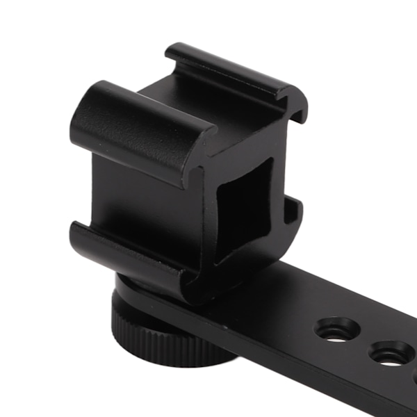 Trippel kallskoförlängningsfäste i aluminiumlegering mikrofonstativfäste adapter för stativ monopod stabilisator svart