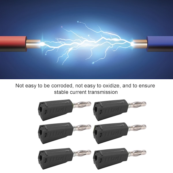 20 stk bananplugg 4mm/0,16 tommer lav transmisjonssignaltap stabil strøm kompakt praktisk elektrisk kontakt svart