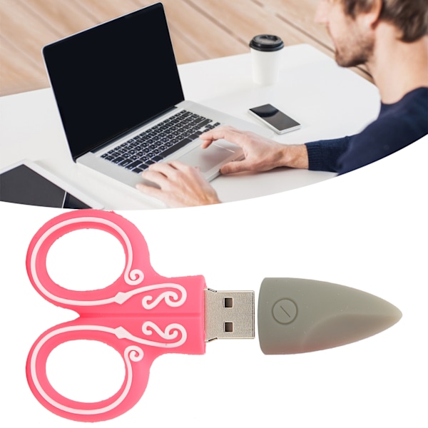 Tecknad U Disk Röd Sax Skräddare Modell Bulk Lagring Flash Drive Minne Sticka 128GB