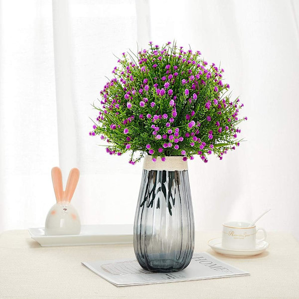 12 Bundter Kunstige Udendørs Blomster, Real Touch Falske Baby's