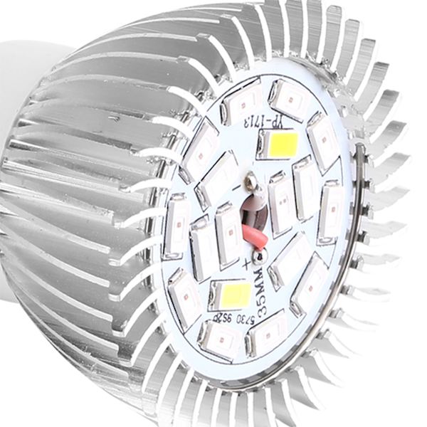 Full Spectrum 85-265V 18W 18 LED Växtlampa Blomma Växt Hydroponisk Tillväxtlampa (E14)