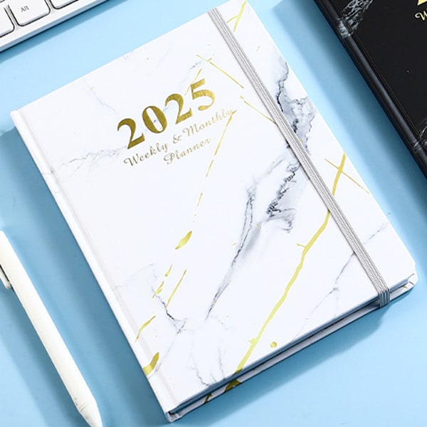 2025 Årsplanerare - Planerare/Kalender 2025, 2025 Vecko- & Månadsplanerare, Kalenderplanerare med Flikar, Robust Omslag, Papper, Bakficka white