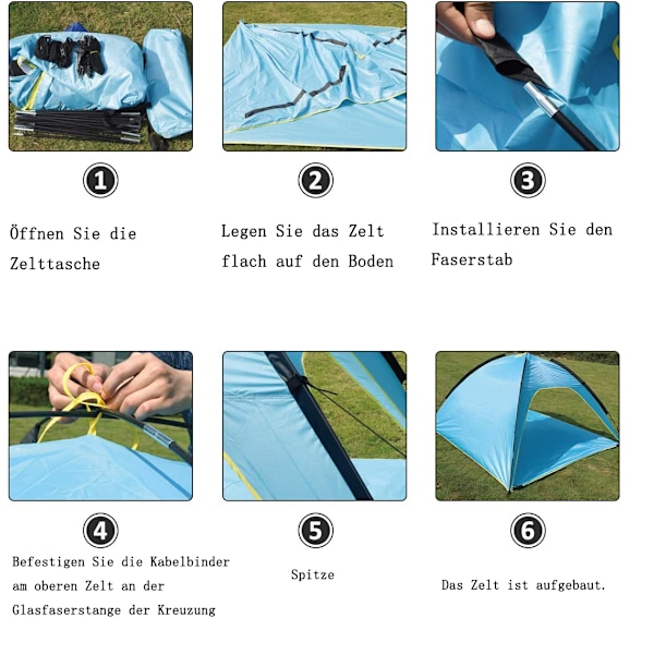 Utomhustält med mångsidig användning, utmärkt ventilation för varma sommardagar, snabbmonterat pop up-solskydd för familjekul