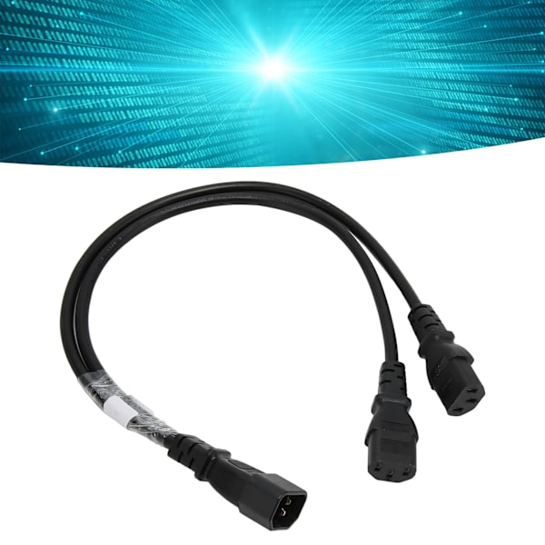 Enkelt C14 til dobbelt 5 15R C13 ledning kort strømkabel UPS server Y splitter adapter kabel til PC skærm printer
