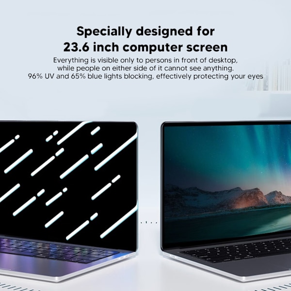 Computer skærmbeskytter nem montering dobbeltsidet anti-glare øjenbeskyttelse desktop privat skærm til 23,6 tommer pc