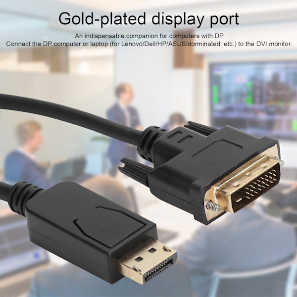 DP til DVI-kabel, der understøtter 1080P-forbindelsesadapter til HDTV PC-skærm, computertilbehør, 3 meter