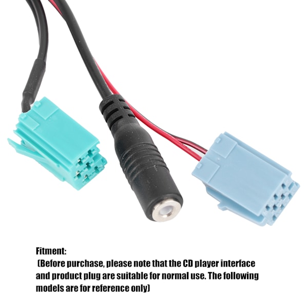 6-polet Bluetooth-lydkabel til bilstereo AUX-IN-adapter med mikrofon, der passer til Clio/Espace/Megane