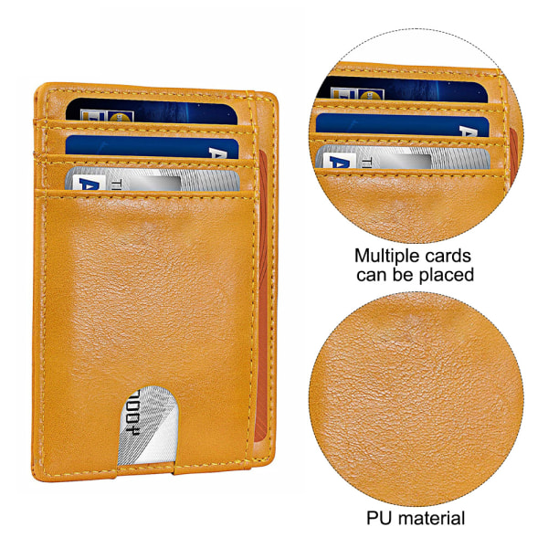 Herr läder korthållare, RFID anti-stöld borste