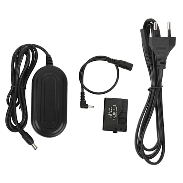 AC-strømadapter DC-kobler LPE10 fuldt dekodet dummy-batterikit til Canon 1100D 1200D 1300D 1500D 100240V (EU-stik 100240V)