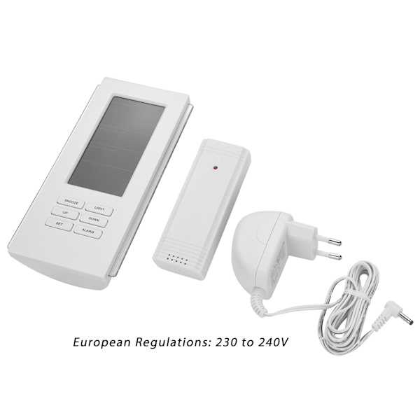 Langaton Värillinen LCD-Herätyskello Lämpötila Kosteus Sääennuste (EU-Pistoke 230~240V)