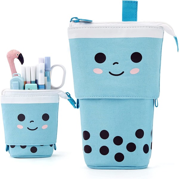 Cute Pencil Case Standing Pen Holder Telescopic Makeup Pouch