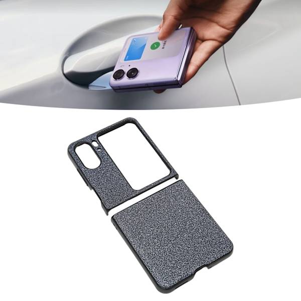 Foldbar telefonetui ABS beskyttende skinnende telefoncover anti-drop etui til Find N2 Flip sort