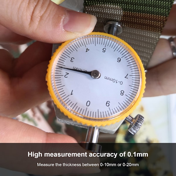 Tjockleksmätare Tester Urtavla Platt Huvud Vegetabiliskt Garvat Läder DIY Mätverktyg 0-10mm