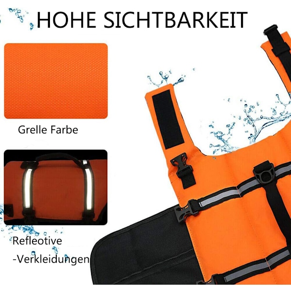 Vattentäta Andningsbara Hundflytvästar, Hög Synlighet Ripstop Material med Reflexremsor för Förbättrad Synlighet, Justerbara Bälten och